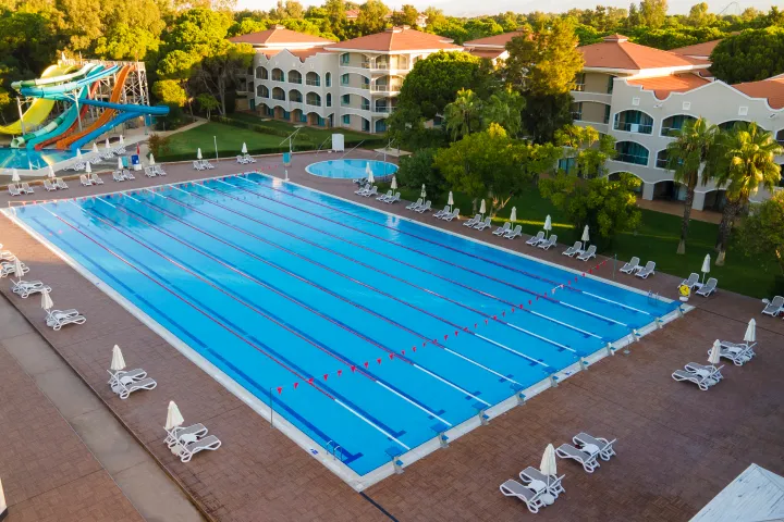 Sirene Belek · Outdoor pool and hotel buildings